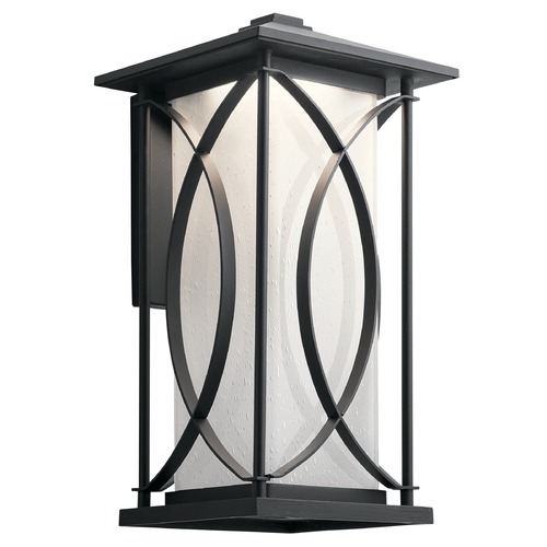 Kichler Lighting Clear Seeded With Inside Etch LED Outdoor Wall Light Black Ashbern by Kichler Lighting 49975BKTLED