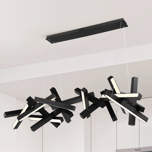Modern Forms by WAC Lighting Chaos 72-Inch Linear LED Chandelier in Black by Modern Forms PD-64872-BK
