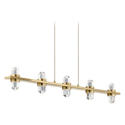 Elan Lighting Arabella 36.50-Inch Linear Crystal Chandelier in Champagne Gold by Elan Lighting 84067CG