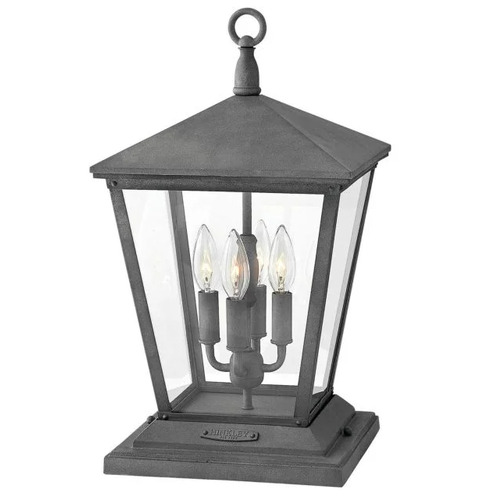 Hinkley Trellis Medium 12V Pier Mount Lantern in Aged Zinc by Hinkley 1437DZ-LV