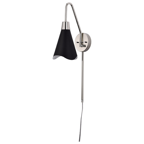 Tango Wall Sconce in Polished Nickel & Matte Black by Nuvo Lighting