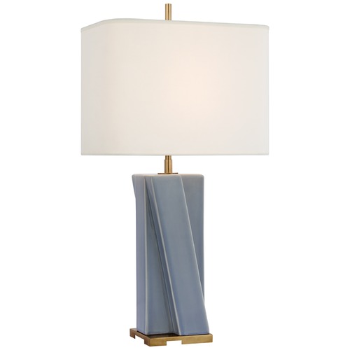 Visual Comfort Signature Collection Thomas OBrien Niki Table Lamp in Polar Blue Crackle by Visual Comfort Signature TOB3681PBCL