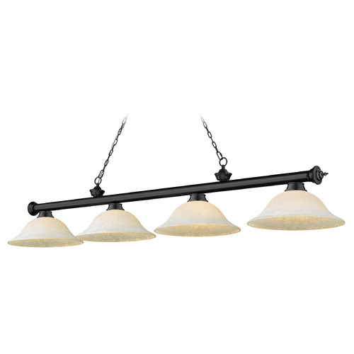 Z-Lite Cordon Matte Black Billiard Light by Z-Lite 2306-4MB-WM16