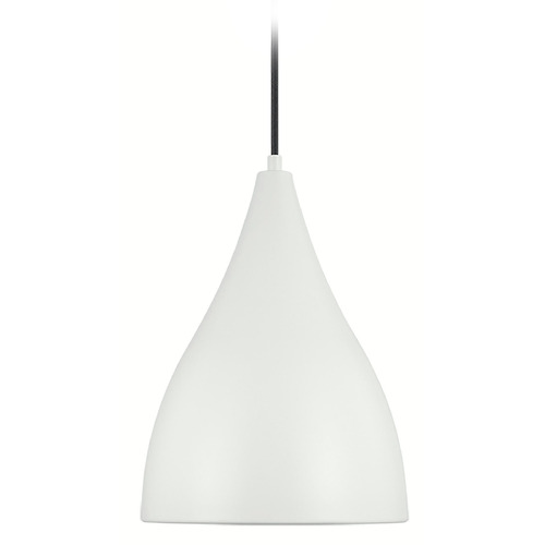 Visual Comfort Studio Collection Oden Matte White Mini-Pendant Light with Bowl / Dome Shade