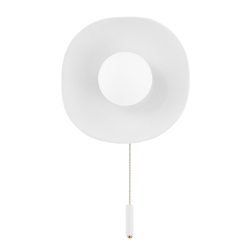 Mitzi Chloe Aged Brass Sconce White Accent