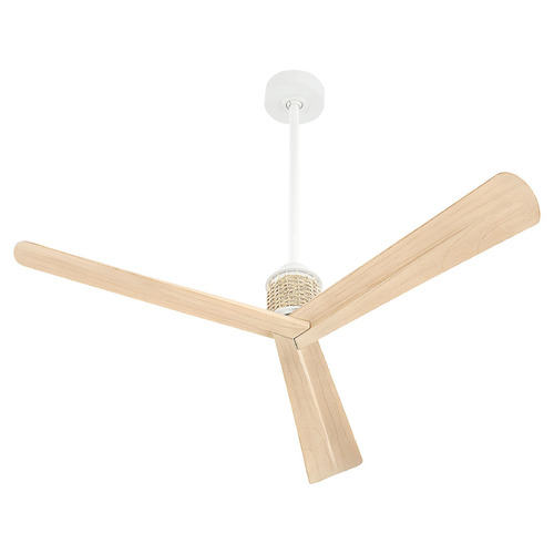 Cyan Design Kano Studio White and Natural Oak Ceiling Fan Without Light