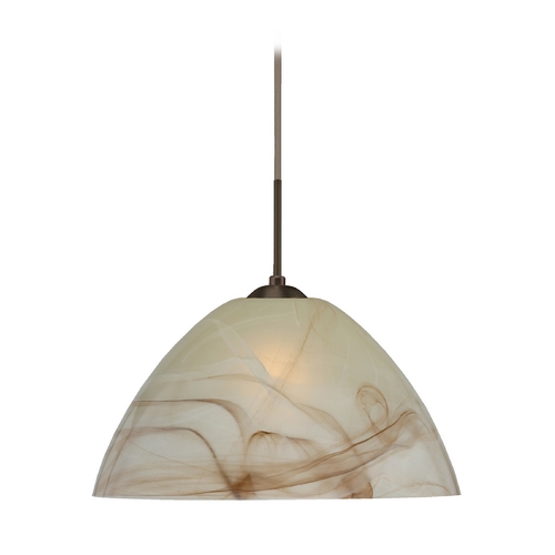 Besa Lighting Modern Pendant Light Brown Glass Bronze by Besa Lighting 1JT-420183-BR