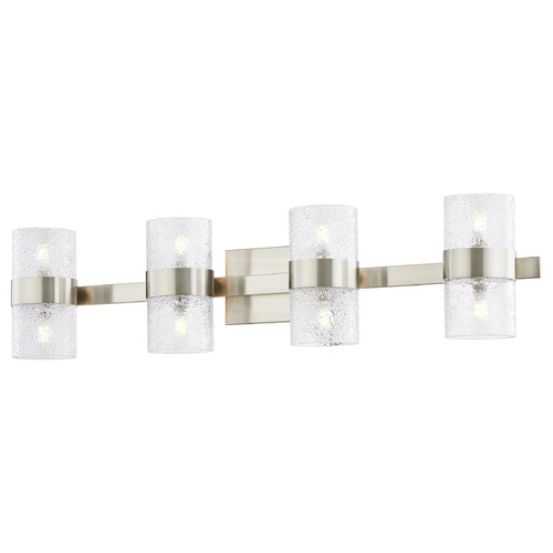 Zeal 4-Light Satin Nickel Bathroom Light with Water Glass