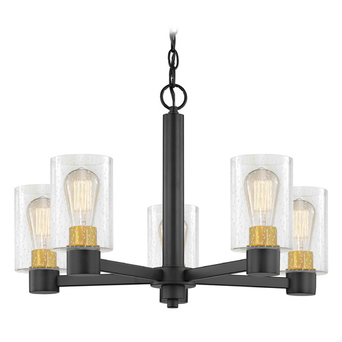 Vashon 5-Light Chandelier in Matte Black and Brass by Design Classics