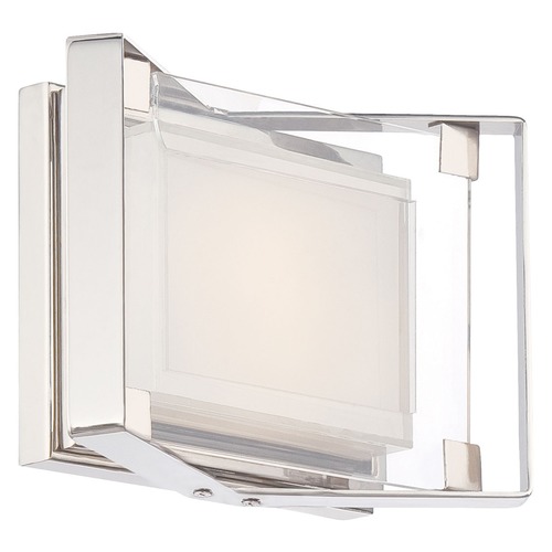 Crystal Clear LED Bathroom Light in Polished Nickel by George Kovacs