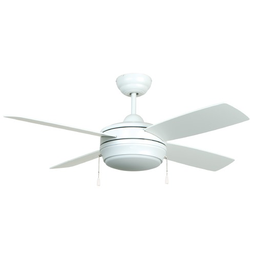 Craftmade Lighting 52-Inch Matte White Ceiling Fan with LED Light 3000K by Craftmade Lighting LAV52MWW4LK-LED