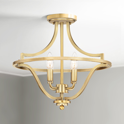Harvel Weathered Brass 4-Light Semi-Flush by Quoizel Lighting
