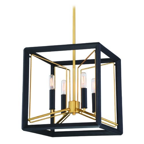 Sable Point 14-Inch Pendant in Black & Gold by Metropolitan Lighting