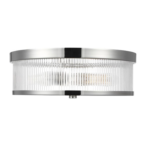 Chapman & Meyers 14-Inch Geneva Polished Nickel Flush Mount by Visual Comfort Studio