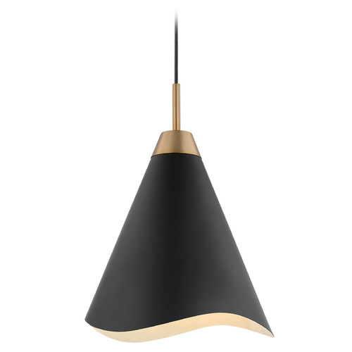 Tango Matte Black & Burnished Brass Mini Pendant by Nuvo Lighting