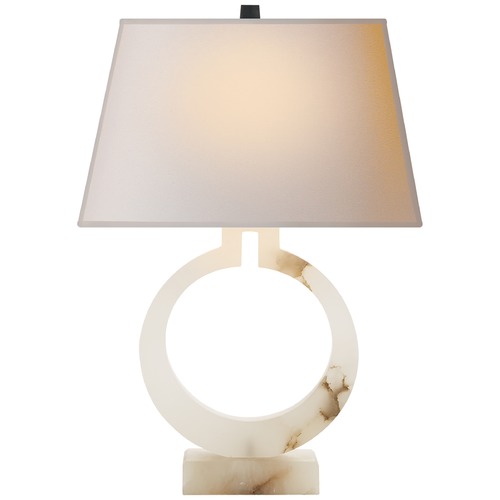 Visual Comfort Signature Collection E.F. Chapman Ring Form Large Table Lamp in Alabaster by Visual Comfort Signature CHA8970ALBNP