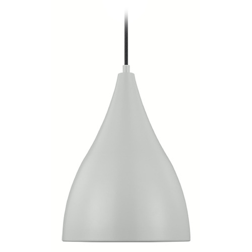 Visual Comfort Studio Collection Oden Matte Grey Mini-Pendant Light with Bowl / Dome Shade
