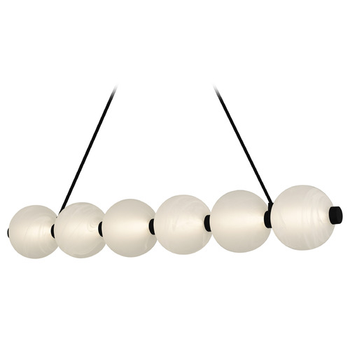 Quoizel Lighting Clarendon Matte Black LED Island Light with Globe Shade