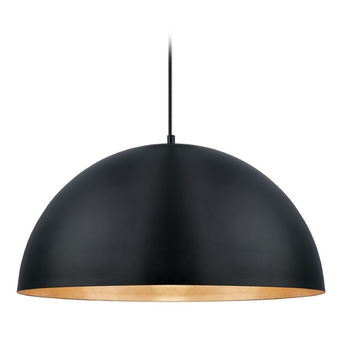 Eglo Lighting Eglo Gaetano Black / Gold LED Pendant Light with Bowl / Dome Shade 201294A
