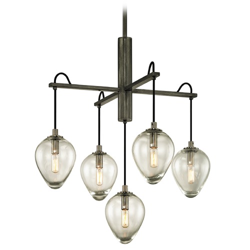 Troy Lighting Brixton 26-Inch Gun Metal & Smoked Chrome Pendant by Troy Lighting F6206