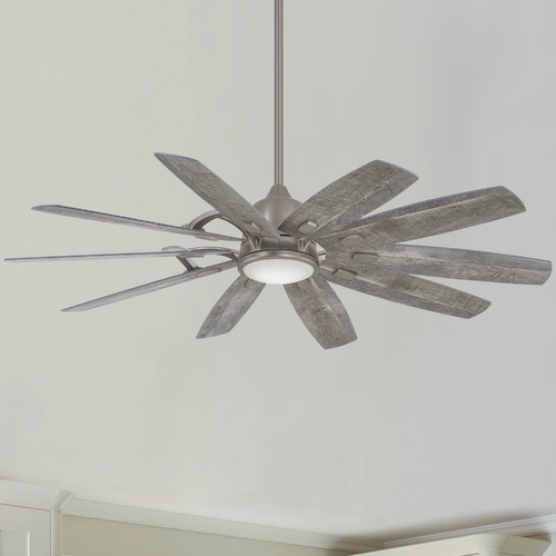 Barn 65-Inch LED Fan in Burnished Nickel by Minka Aire