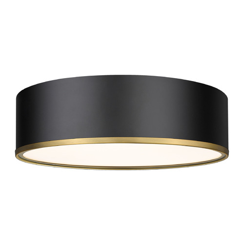 Arlo Matte Black & Rubbed Brass Flush Mount by Z-Lite