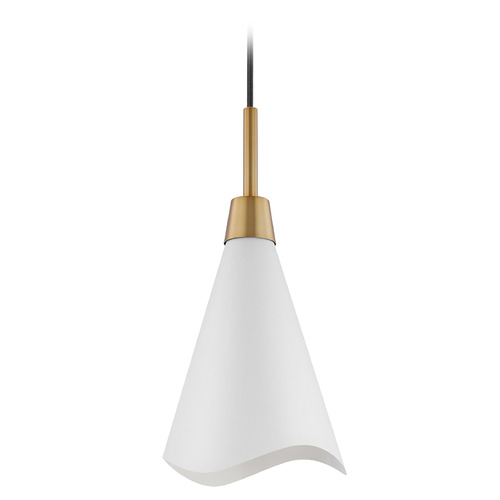 Nuvo Lighting Tango Small Pendant in Burnished Brass & Matte White by Nuvo Lighting 60-7471