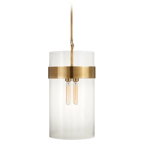 Visual Comfort Signature Collection Ian K. Fowler Presidio Medium Pendant in Brass by Visual Comfort Signature S5674HABCG