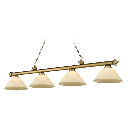 Z-Lite Cordon Rubbed Brass Billiard Light by Z-Lite 2306-4RB-AGM14