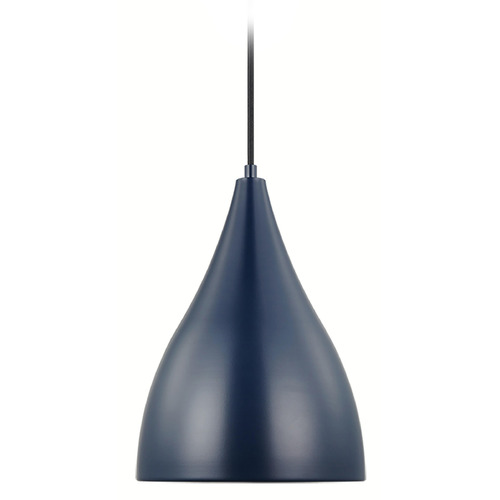 Visual Comfort Studio Collection Oden Navy Mini-Pendant Light with Bowl / Dome Shade