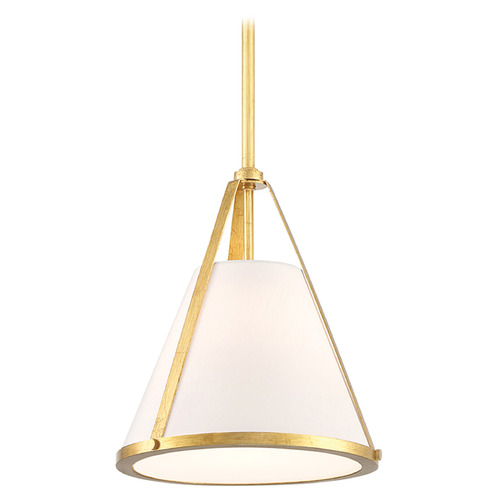 Crystorama Lighting Fulton Antique Gold Mini-Pendant Light with Conical Shade