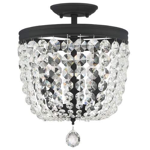 Crystorama Lighting Archer Black Forged Semi-Flushmount Light