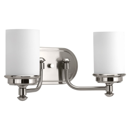 Glide 2-Light Brushed Nickel Vanity Light by Progress Lighting