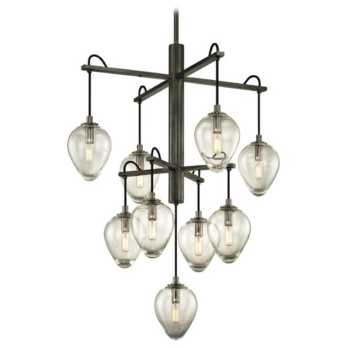 Troy Lighting Brixton 38.50-Inch Gun Metal & Smoked Chrome Pendant by Troy Lighting F6207