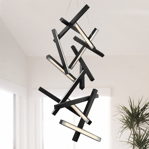 Modern Forms by WAC Lighting Chaos 75-Inch High LED Chandelier in Black by Modern Forms PD-64875-BK