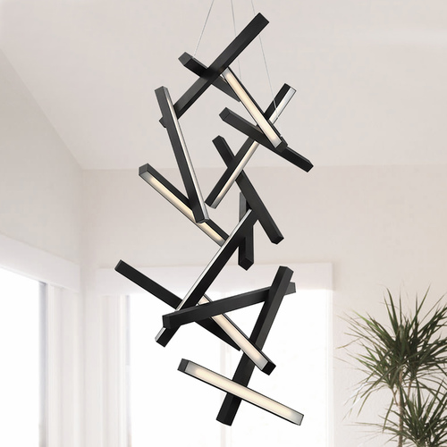 Chaos 75-Inch High LED Chandelier in Black by Modern Forms