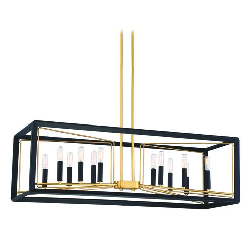 Metropolitan Lighting Sable Point Linear Pendant in Black & Gold by Metropolitan Lighting N7856-707