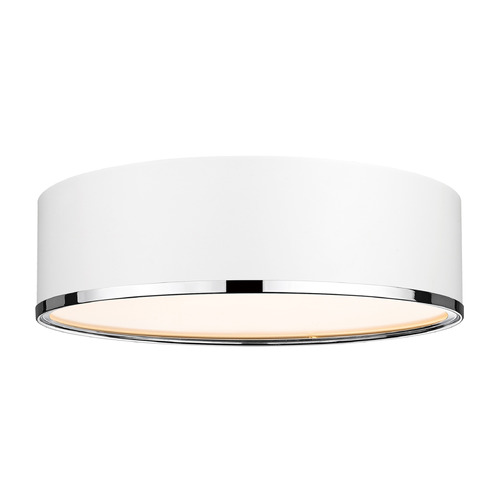 Arlo Matte White & Chrome Flush Mount by Z-Lite