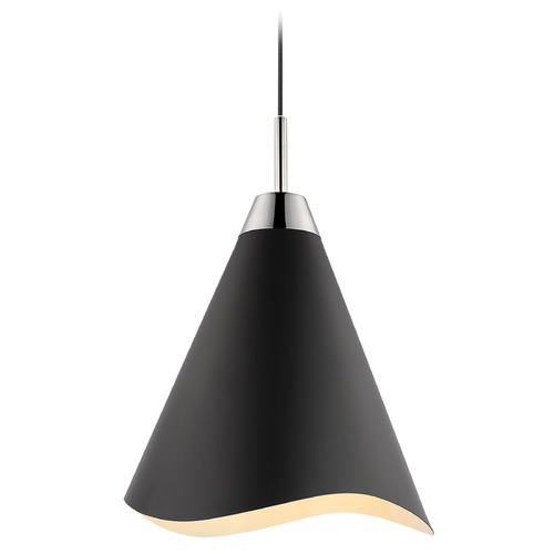 Nuvo Lighting Tango Matte Black & Polished Nickel Mini Pendant by Nuvo Lighting 60-7472