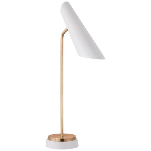 Visual Comfort Signature Collection Aerin Franca Pivoting Task Lamp in Antique Brass by Visual Comfort Signature ARN3401HABWHT