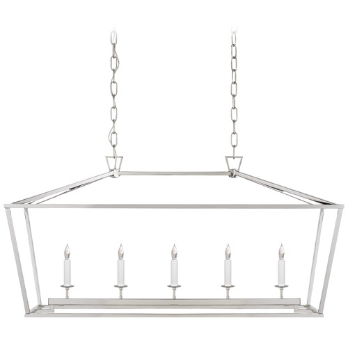 E.F. Chapman Darlana Medium Linear Lantern in Nickel by Visual Comfort Signature