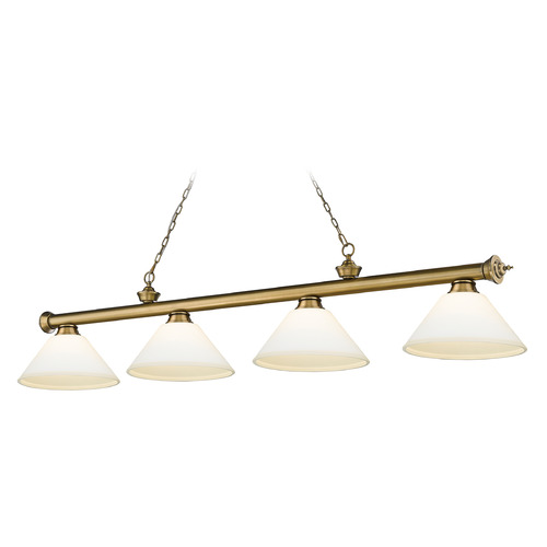 Z-Lite Cordon Rubbed Brass Billiard Light by Z-Lite 2306-4RB-AMO14