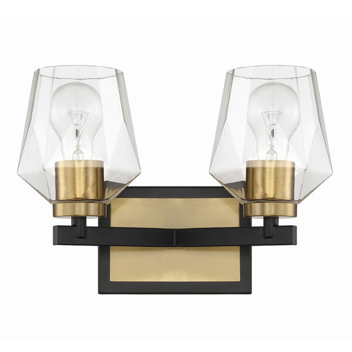 Avante Grand Flat Black & Satin Brass Bathroom Light by Craftmade Lighting