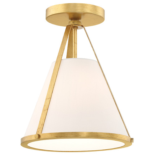 Crystorama Lighting Fulton Antique Gold Semi-Flushmount Light