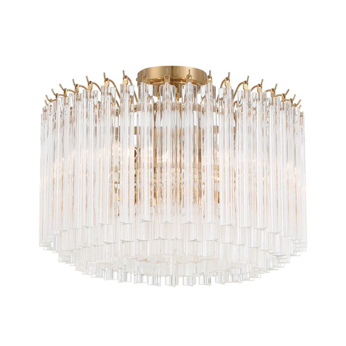 Lofton 5-Light Semi-Flush in Aged Brass by Crystorama Lighting