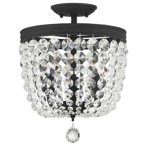 Crystorama Lighting Archer Black Forged Semi-Flushmount Light