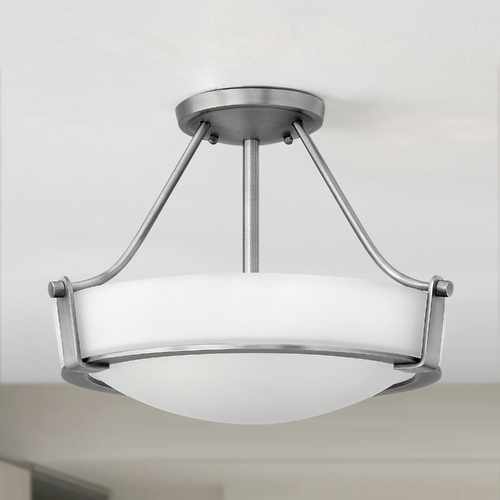 Hathaway Semi-Flush Mount in Antique Nickel by Hinkley Lighting