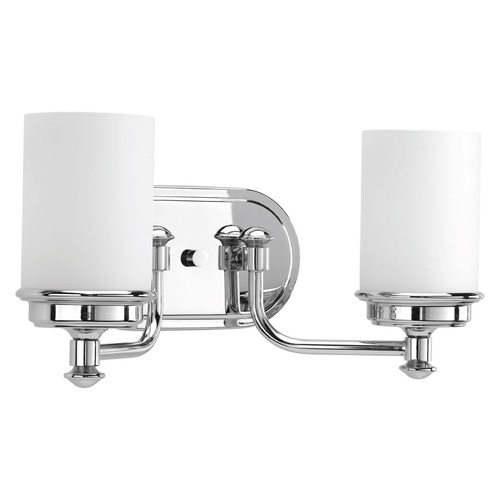 Glide 2-Light in Polished Chrome Vanity Light by Progress Lighting