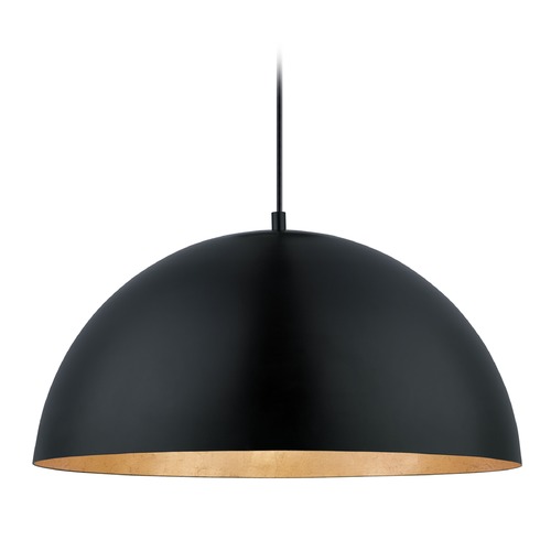 Eglo Lighting Eglo Gaetano Black / Gold LED Pendant Light with Bowl / Dome Shade 94228A