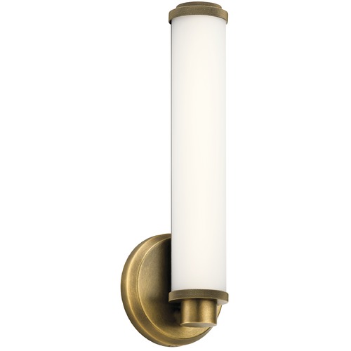 Kichler Lighting Indeco 14.50-Inch Natural Brass LED Sconce by Kichler Lighting 45686NBRLED